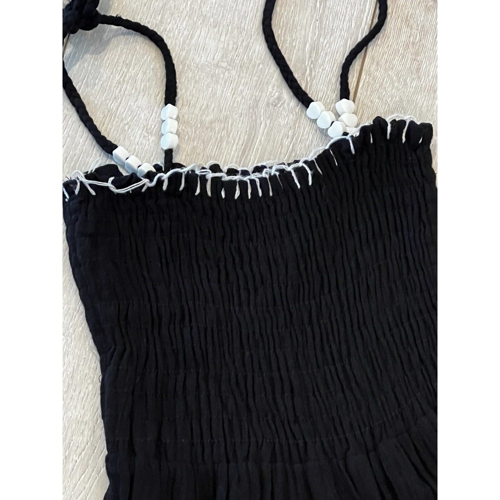 VaVa by Joy Han Maxi Dress Womens XS Black White Embroidered Boho Peasant Hippie - Picture 4 of 9
